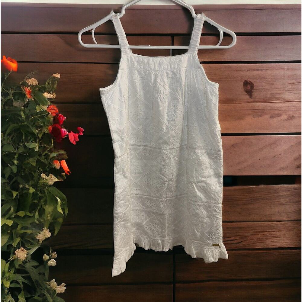 NWT Guess‎ Girl's Size 12 Eyelet Lace Sleeveless Summer Spring White Lined Dress